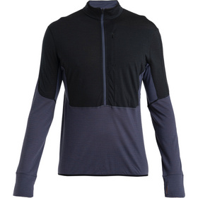 Icebreaker Homme Sweat Noir Zip Col Roulé - Mérinos Bio Taille S - Neuf